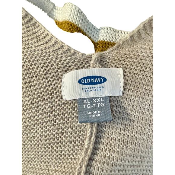 Old Navy Beige Striped Cardigan Poncho Sweater - Picture 4 of 7